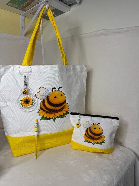Pepa by Murr Handbags - Bee & Sunflower Tote Bag Set with Matching Accessories